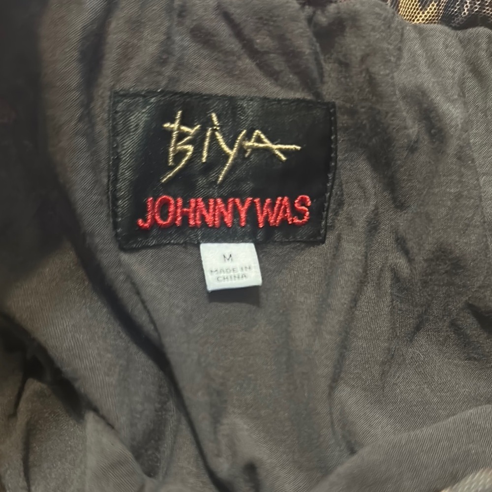 Johnny Was BIYA Bohemian Multicolor Tiered Skirt M tiered front slit lined boho - Picture 5 of 8